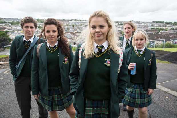 Dylan Llewellyn and Leah O’Rourke in ‘Derry Girls’ Series 2